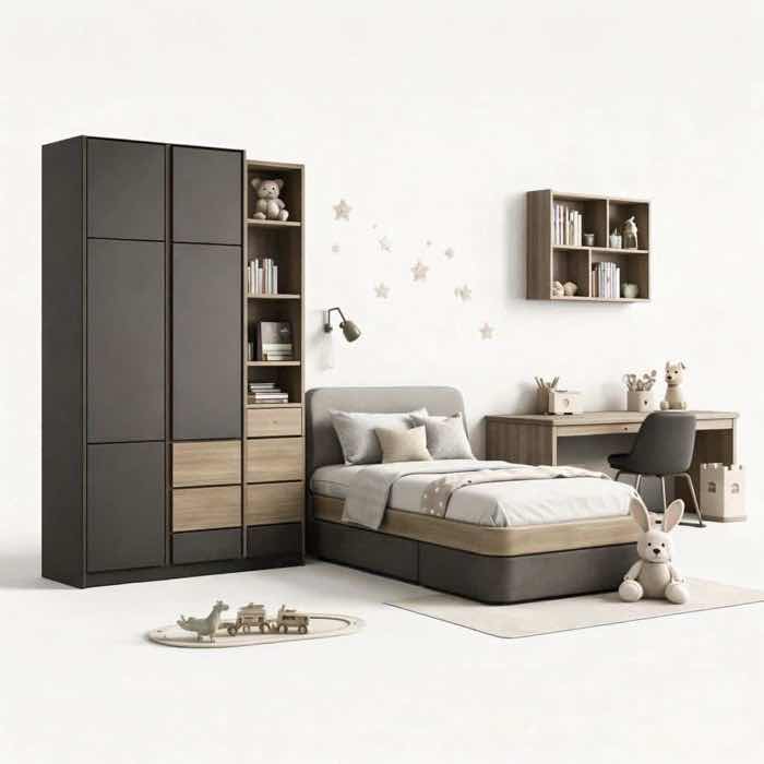 Детская BOSS ART с хранением, рабочей зоной и спокойной палитрой