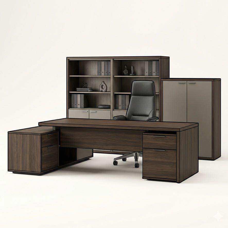 Домашний кабинет BOSS ART со встроенной библиотекой