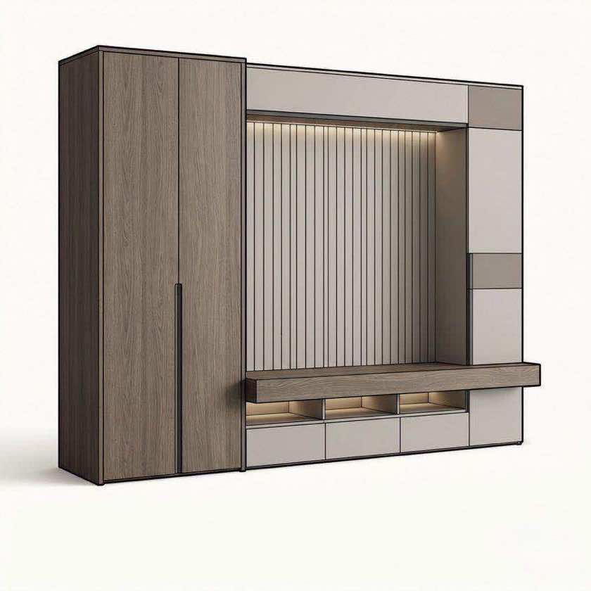 Прихожая BOSS ART с мягкой банкеткой и скрытым хранением