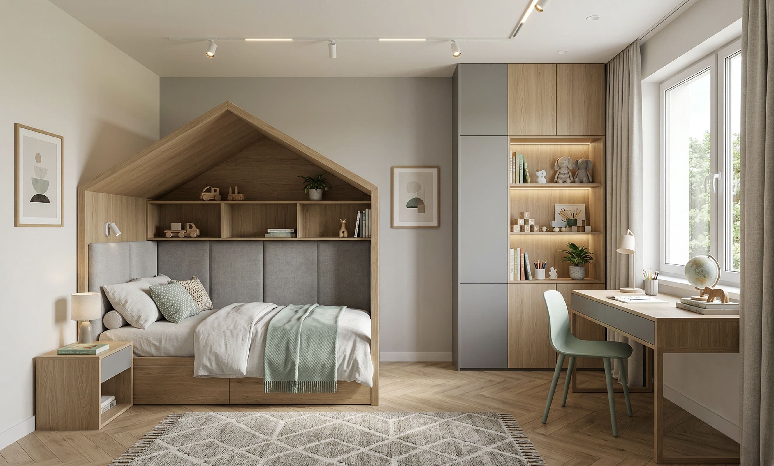 Детская BOSS ART с хранением, рабочей зоной и спокойной палитрой