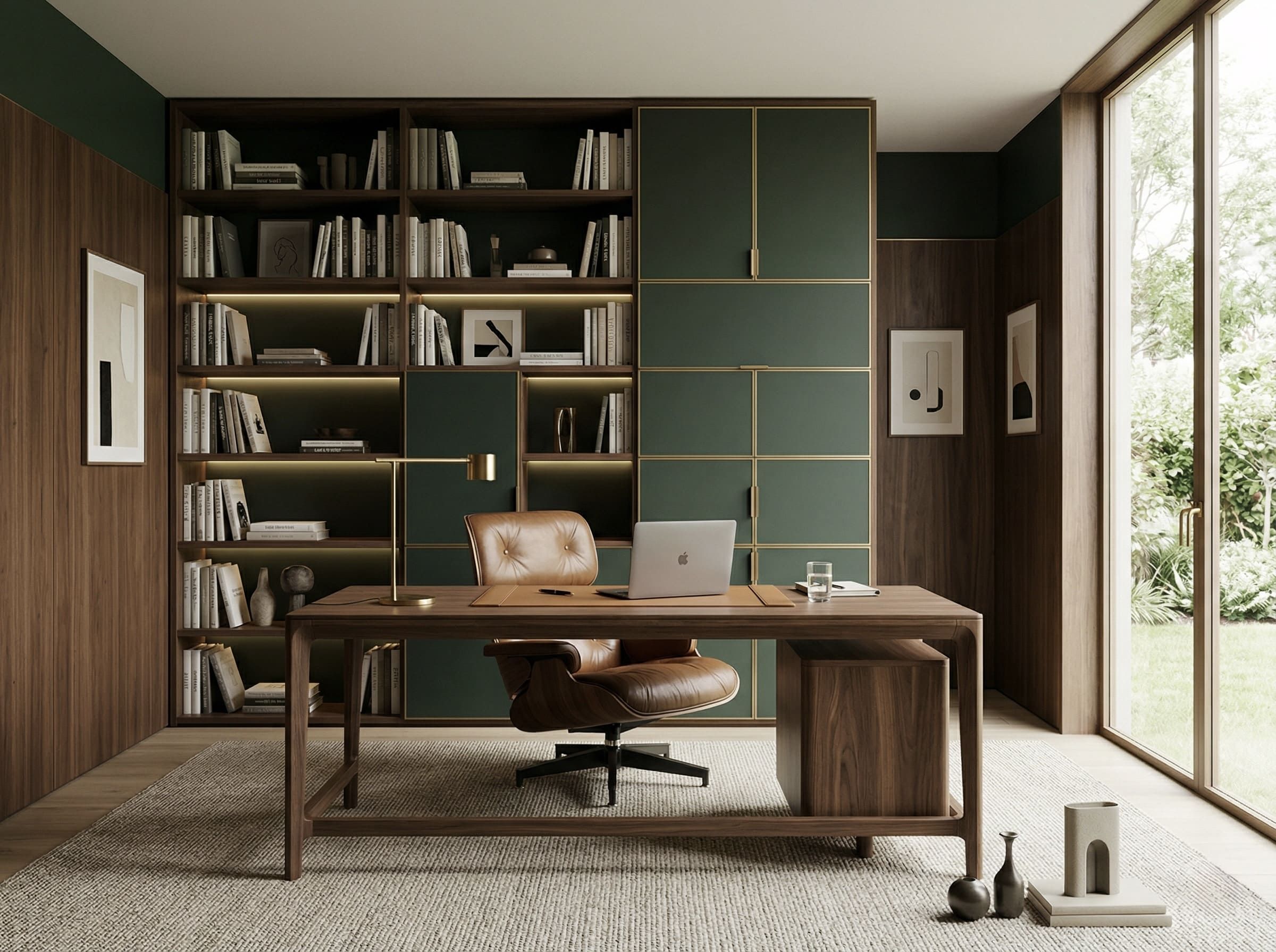 Домашний кабинет BOSS ART со встроенной библиотекой