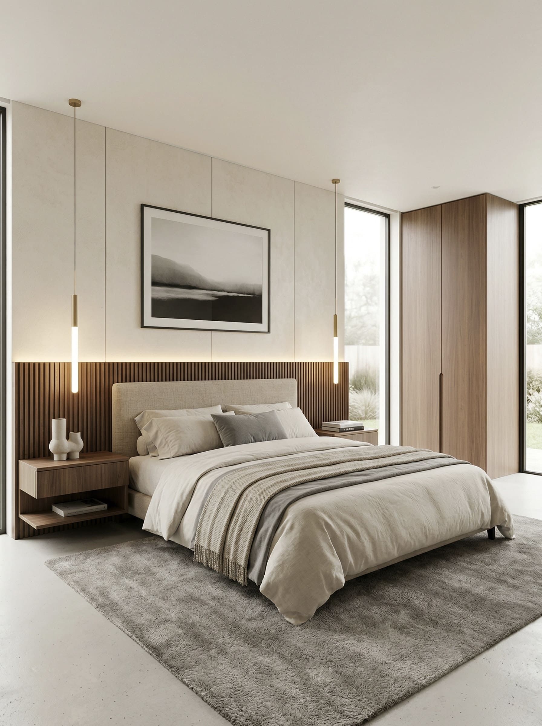 Спальня BOSS ART с панелями и встроенной мебелью