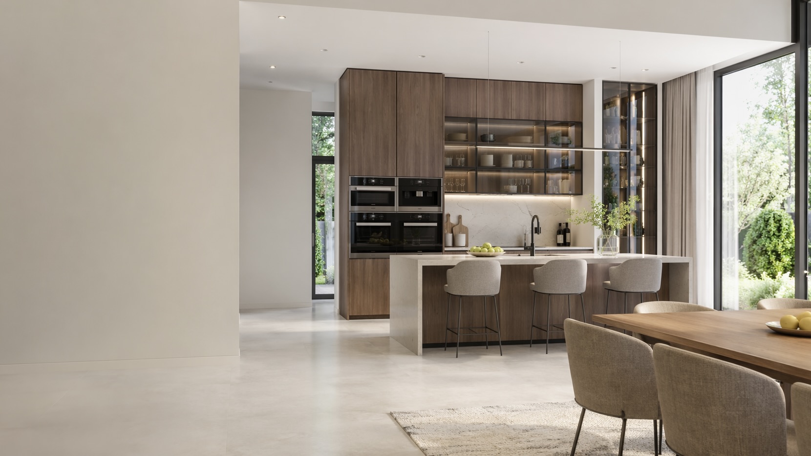 Широкий интерьерный visual с мебелью BOSS ART в реальном светлом доме