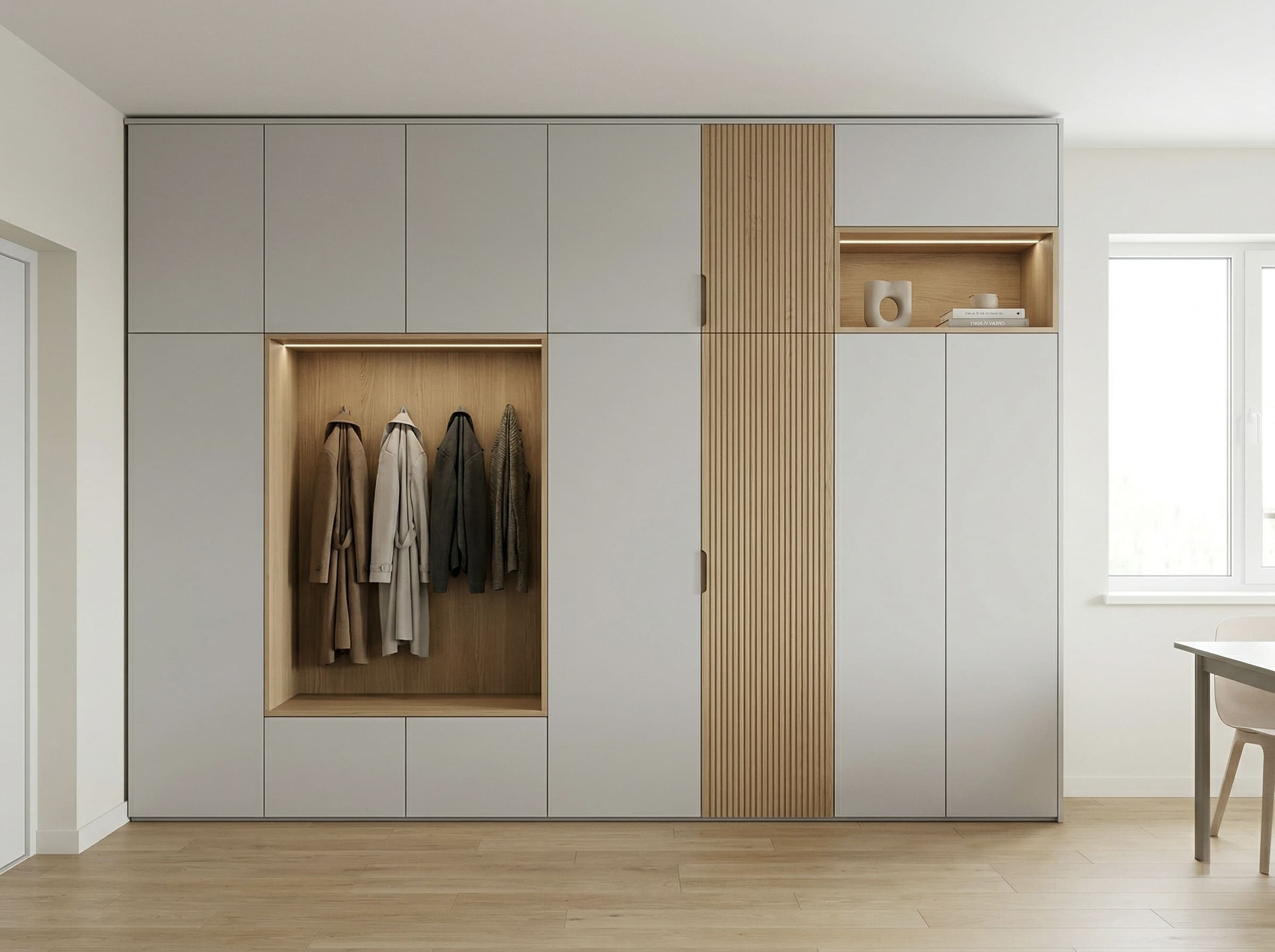 Шкаф BOSS ART с ровной фасадной геометрией и глубоким хранением